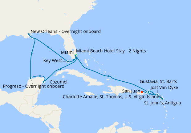 Cruise Itinerary Map