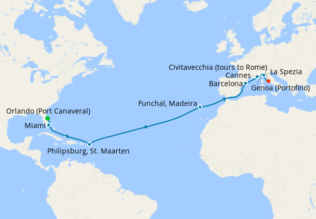 Cruise Itinerary Map
