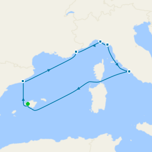 Spain, France & Italy from Palma de Mallorca