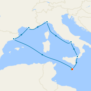 Malta, Spain, France & Italy from Valletta with Stay