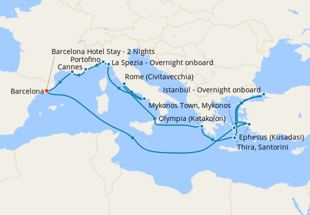 Map of the cruise map