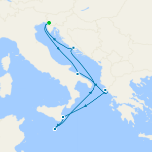 Italy, Greece, Malta and Croatia from Trieste