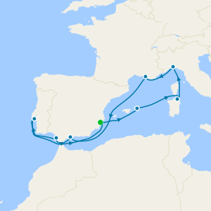 Spain, Italy, France & Portugal from Alicante