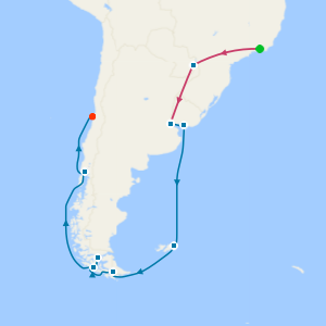 Rio de Janeiro, Iguazu Falls & South America Pathways: Chilean Fjords & Glaciers from Buenos Aires