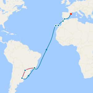 Rio de Janeiro, Iguazu Falls & South American Passage from Buenos Aires