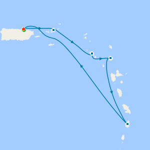 Caribbean East: Virgin & Saint Isles from San Juan with Stay