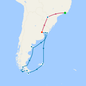 Rio de Janeiro, Iguazu Falls & Patagonia & Argentina from Buenos Aires with Stays