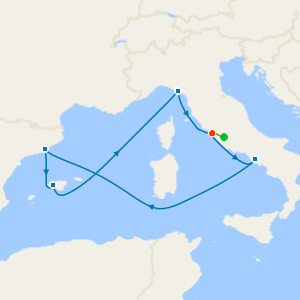 Western Mediterranean from Rome with 1nt Stay