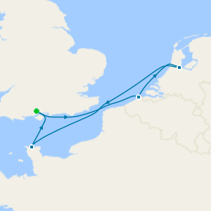 New Year in Zeebrugge, Amsterdam and Cherbourg cruise from Southampton