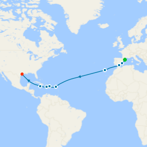 Transatlantic from Barcelona to Galveston