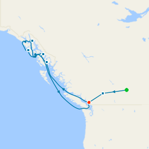 Rocky Mountaineer from Banff to Vancouver & Alaska Wildlife & Wonders from Vancouver