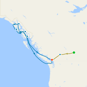 Rocky Mountaineer from Banff to Vancouver & Alaska Wildlife & Wonders from Vancouver