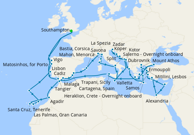 Cruise Itinerary Map