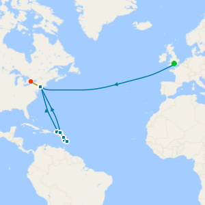 Transatlantic Crossing & Eastern Caribbean from Southampton with New York & Niagara Falls Stays