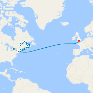 Niagara Falls & Transatlantic Crossing, New England & Canada from New York with Stays