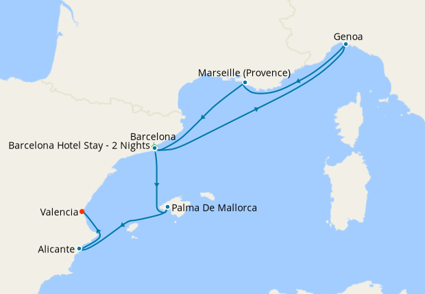 Cruise Itinerary Map