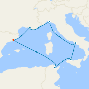 Spain, France, Italy & Tunisia from Barcelona with Stay