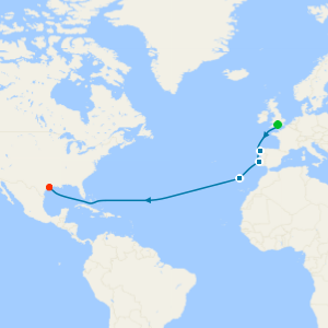 Transatlantic from Southampton to Galveston