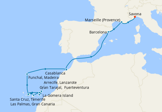 Cruise Itinerary Map