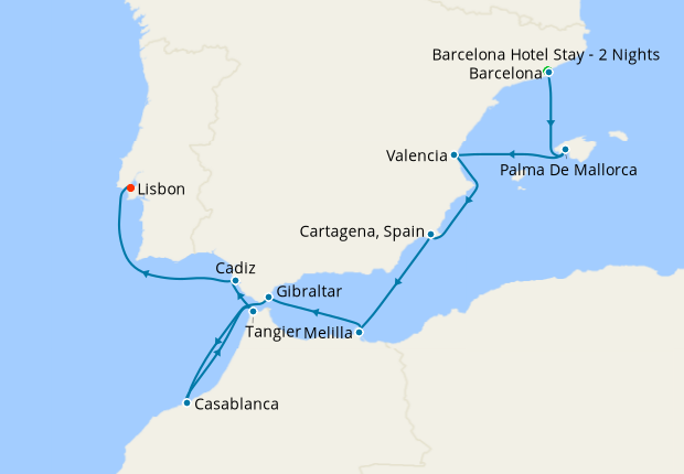 Cruise Itinerary Map