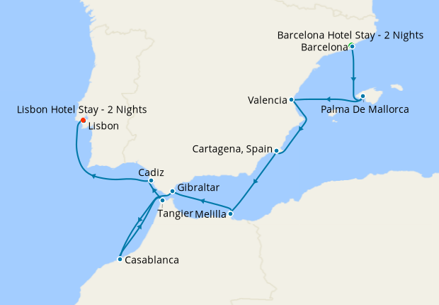 Cruise Itinerary Map