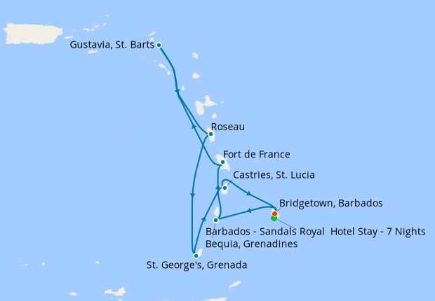 All Inclusive Sandals Royal & Eastern Caribbean from Barbados