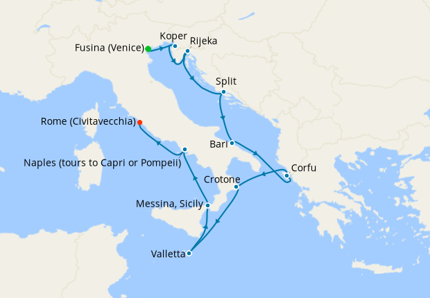 Cruise Itinerary Map