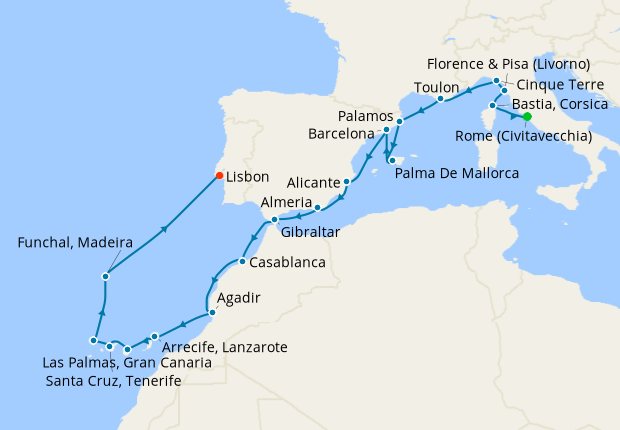 Cruise Itinerary Map