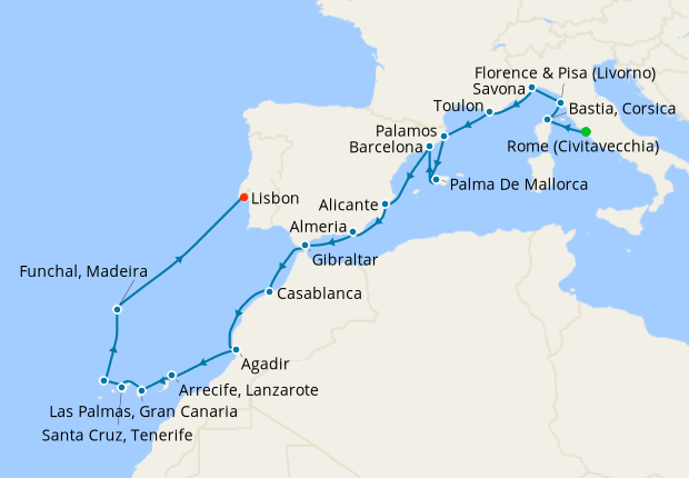 Cruise Itinerary Map
