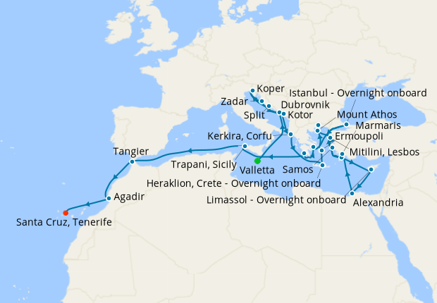 Cruise Itinerary Map