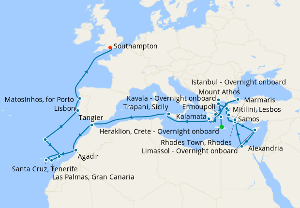 Cruise Itinerary Map