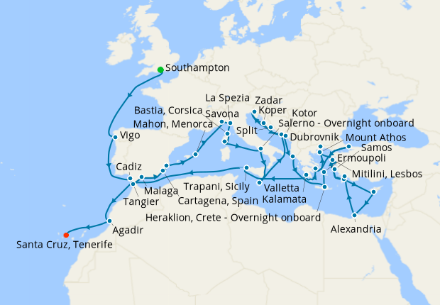 Cruise Itinerary Map