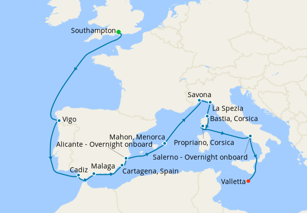 Cruise Itinerary Map