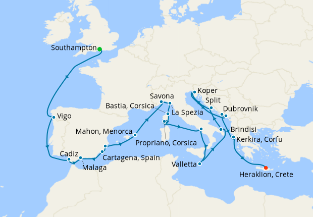 Cruise Itinerary Map