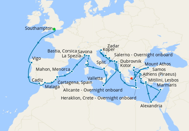 Cruise Itinerary Map