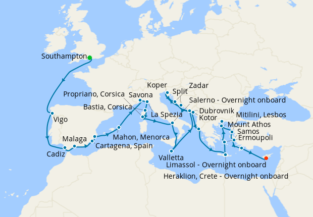 Cruise Itinerary Map
