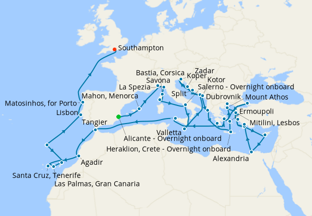 Cruise Itinerary Map