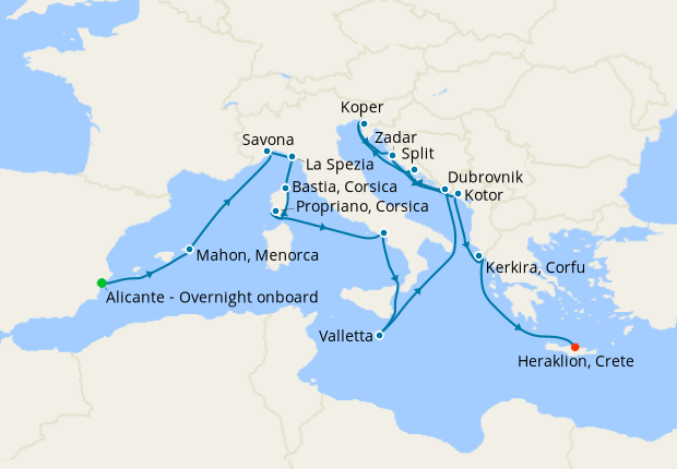 Cruise Itinerary Map
