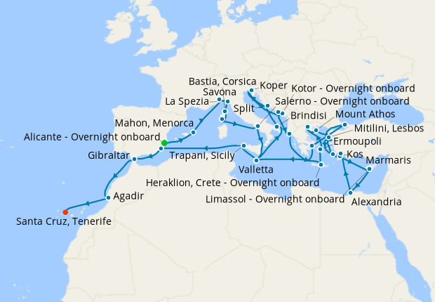 Cruise Itinerary Map