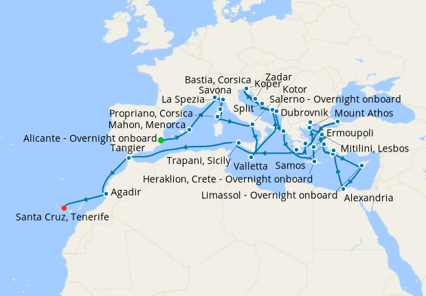 Cruise Itinerary Map