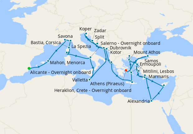 Cruise Itinerary Map