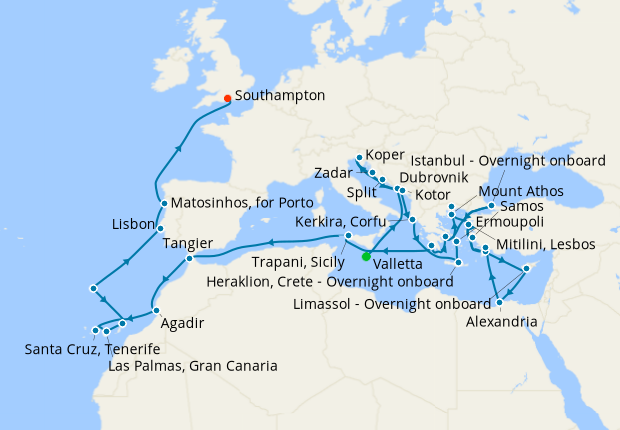 Cruise Itinerary Map