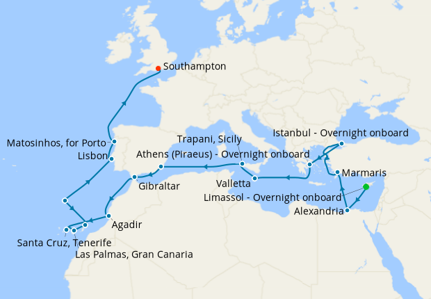 Cruise Itinerary Map