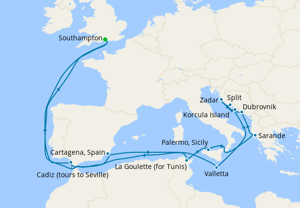 Cruise Itinerary Map