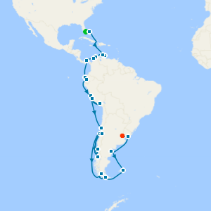 Grand Caribbean to Cape Horn from Miami to Buenos Aires