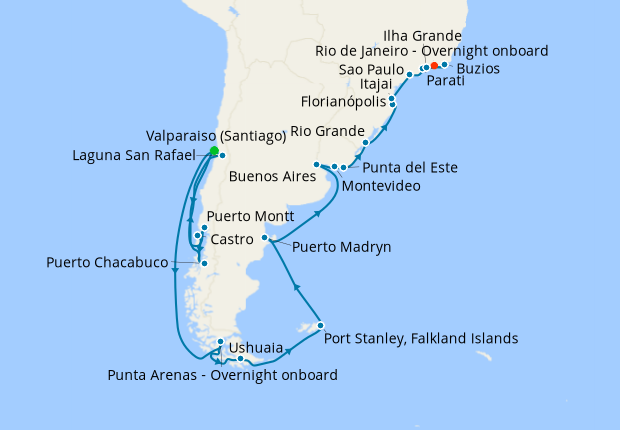 Cruise Itinerary Map