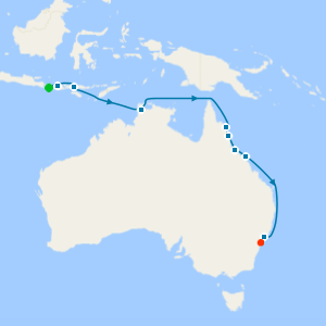 Bali to Barrier Reefs from Bali to Sydney