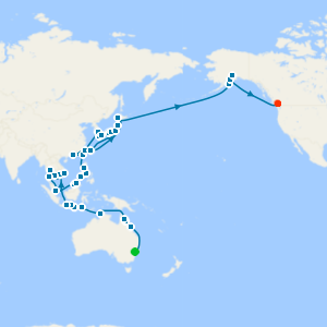 Grand Epic Reefs to Icy Glaciers from Sydney to Vancouver