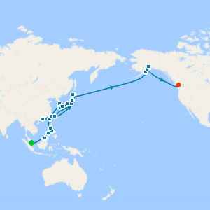 Grand Asia to Alaska Majesty from Singapore to Vancouver