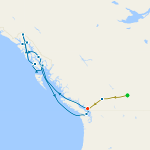 Rocky Mountaineer from Banff to Vancouver with Alaska Cruise: Ketchikan, Juneau & Skagway